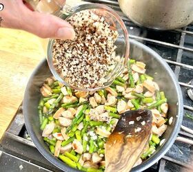 chicken sausage and asparagus with quinoa