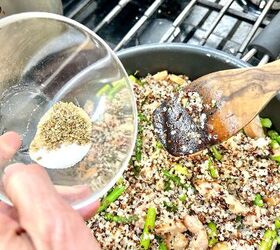 chicken sausage and asparagus with quinoa