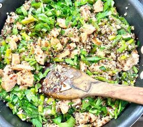 chicken sausage and asparagus with quinoa