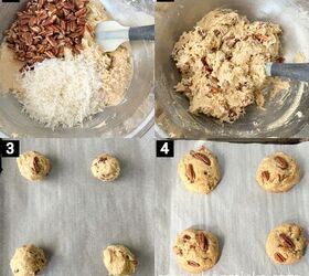 the best coconut pecan cookies nutty and chewy, steps 1234