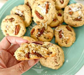 the best coconut pecan cookies nutty and chewy, coconut peacan cookies close
