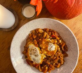 chorizo and bean one pot with poached eggs