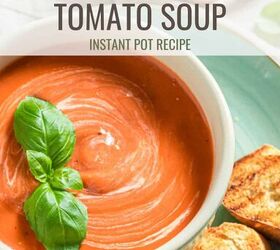 creamy tomato soup recipe instant pot creamy tomato soup, Creamy Tomato Soup Pin with text overlay