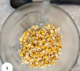 gluten free corn casserole, Corn sitting in a clear bowl