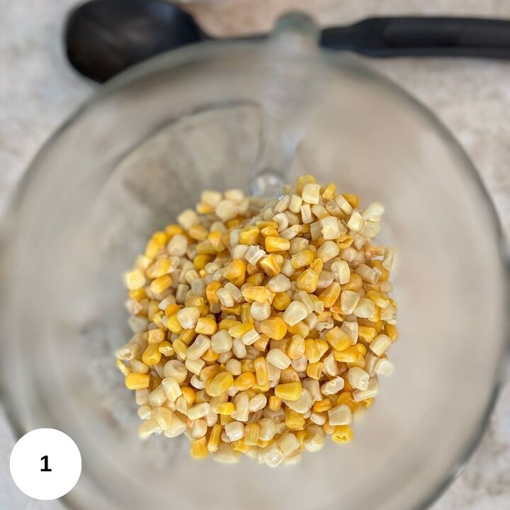 gluten free corn casserole, Corn sitting in a clear bowl