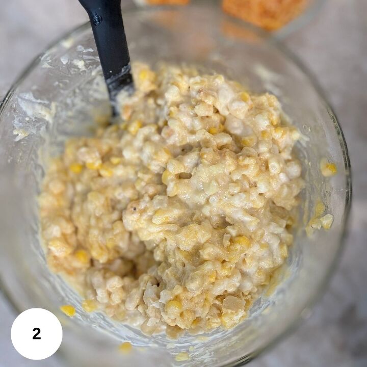 gluten free corn casserole, All of the ingredients mixed together in a bowl