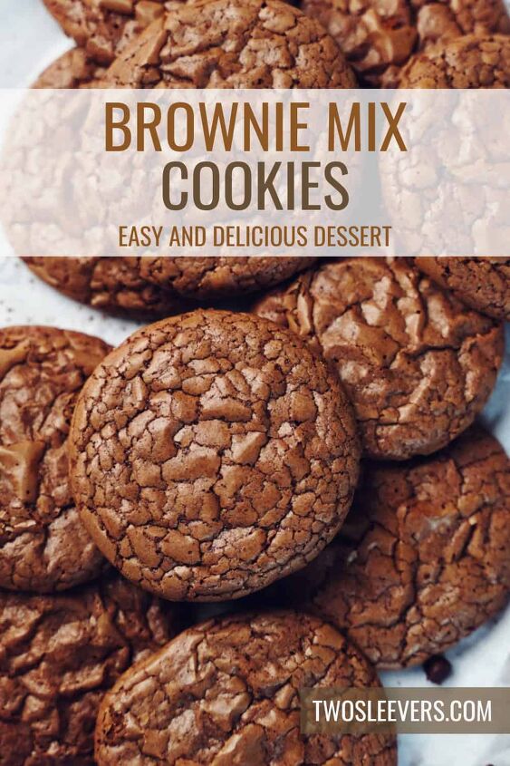 brownie mix cookies easy brownie mix cookie recipe, Brownie Mix Cookies Pin with text overlay