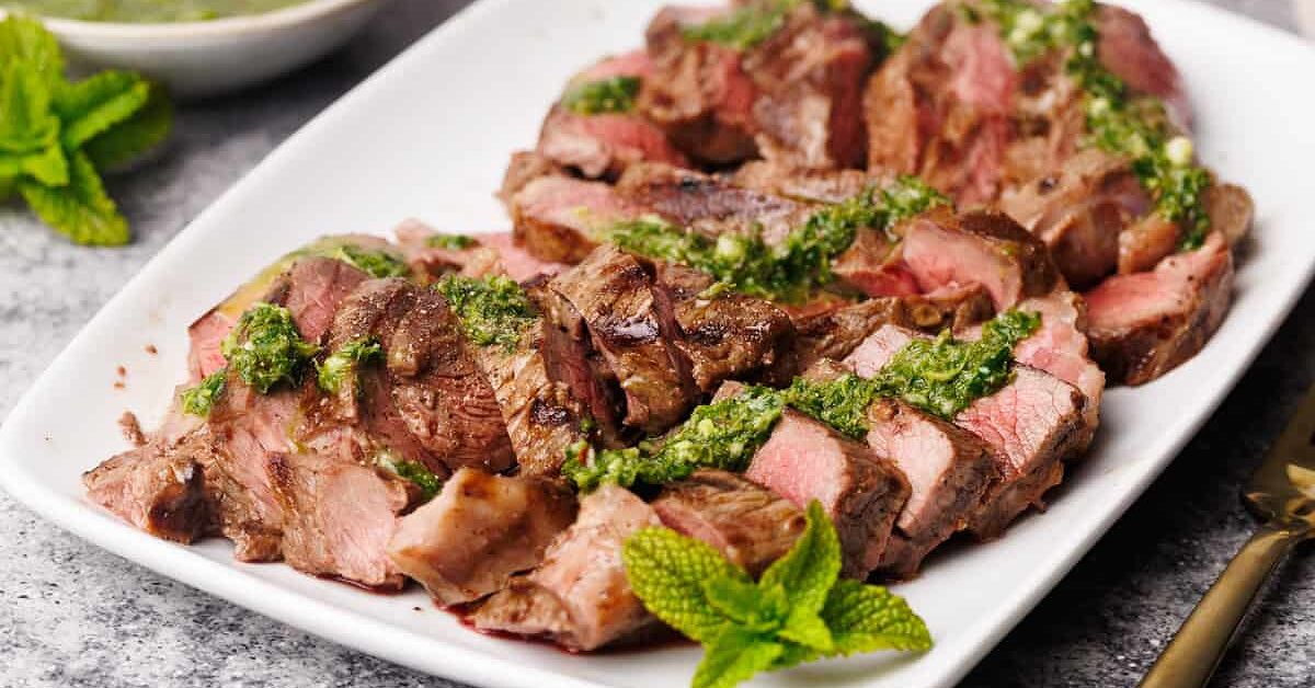 Lamb Steak With Mint Chimichurri Sauce | Foodtalk