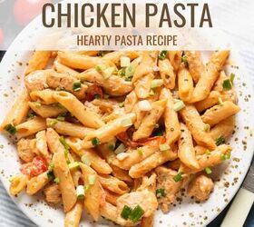 creamy cajun chicken pasta recipe one pot cajun pasta, Cajun Chicken Pasta Pin with text overlay