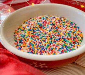 buttery whipped shortbread cookies 4 ingredients, a bowl of candy sprinkles