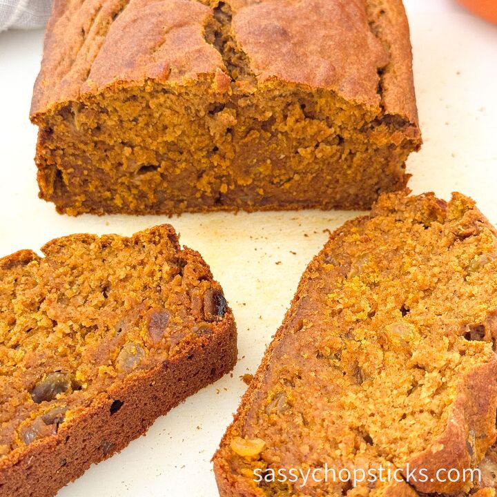 healthy pumpkin banana bread with golden raisins, healthy pumpkin banana bread 4