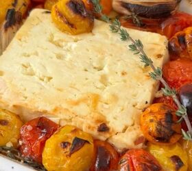 baked feta dip, A closeup shot of the baked feta dip