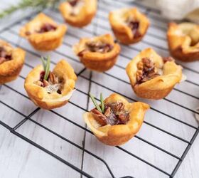 cranberry brie bites baked brie appetizer recipe, Cranberry Brie Bites cooling on a wire baking rack