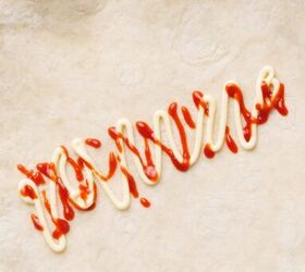 bbq pulled chicken wrap, Sauces added to wrap