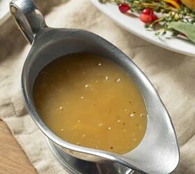 turkey gravy recipe turkey graving with drippings, Close up image of Turkey Gravy in a metal gravy boat