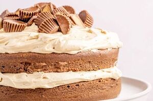 This Reese's Peanut Butter Cup cake is perfection down to the last crumb