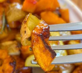 air fryer roasted pumpkin and potatoes