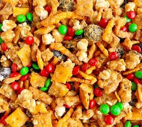 cheesy caramel snack mix santa s version