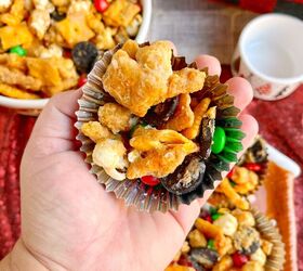 cheesy caramel snack mix santa s version