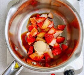whipped goat cheese with strawberry sauce