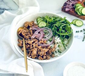 ground turkey gyro rice bowls