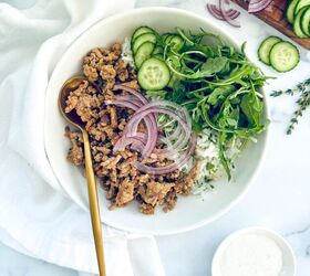 ground turkey gyro rice bowls