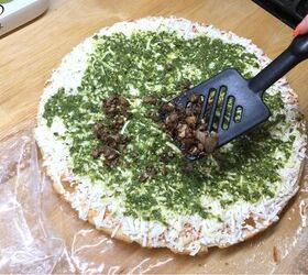 mushroom duxelles and basil pesto pizza