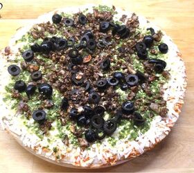 mushroom duxelles and basil pesto pizza