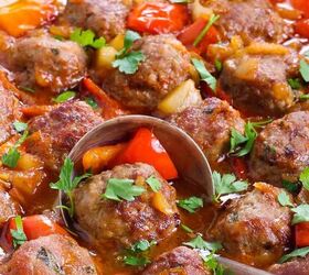 hawaiian meatballs crockpot hawaiian meatball recipe, Close up image of Hawaiian Meatballs with a serving spoon