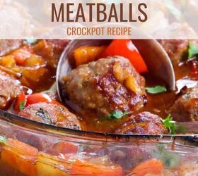 hawaiian meatballs crockpot hawaiian meatball recipe, Hawaiian Meatballs Pin with text overlay