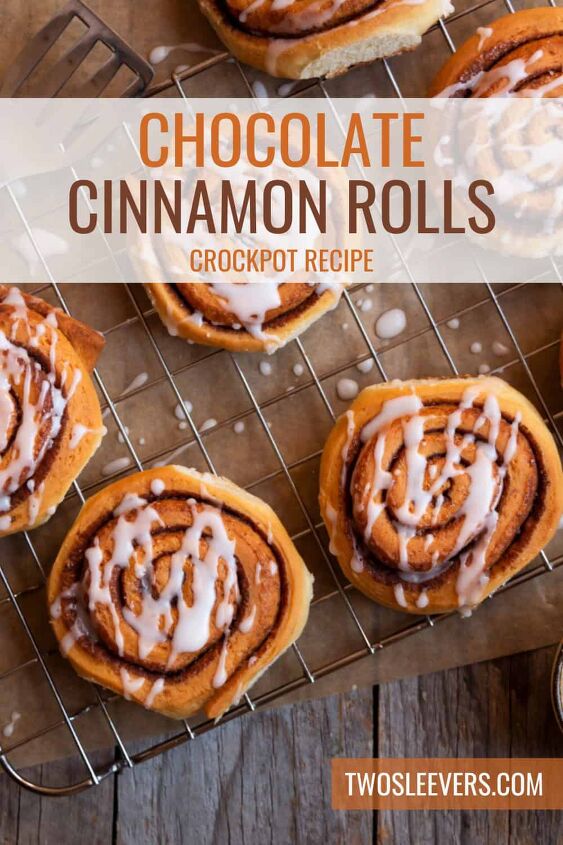 chocolate cinnamon rolls indulgent breakfast recipe, Chocolate Cinnamon Rolls Pin with text overlay