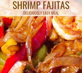 sheet pan shrimp fajitas easy seafood fajita recipe, Sheet Pan Shrimp Fajitas Pin with text overlay