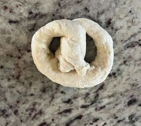 soft sourdough pretzels overnight recipe, Sourdough pretzel dough shaped as a pretzel