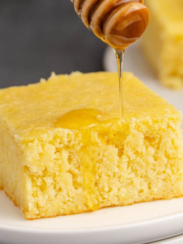 cranberry sauce muffins, Cornbread Without Buttermilk on a Plate with Honey