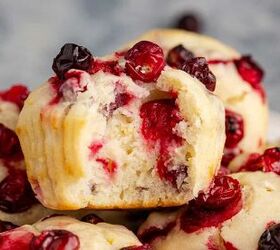 lemon cranberry muffins, Lemon Cranberry Muffin with a Bite