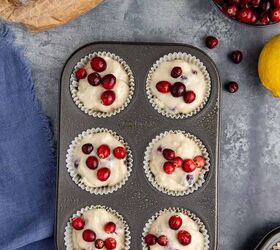 lemon cranberry muffins, Lemon Cranberry Muffins Batter in Muffin Tray