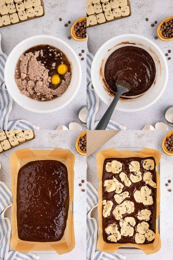 chocolate chip cookie brownie bars, Chocolate Chip Cookie Brownie Bars Recipe Being Made in a Mixing Bowl