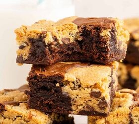 chocolate chip cookie brownie bars, Chocolate Chip Cookie Brownie Bars Recipe with Bite Marks