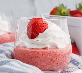 easy strawberry mousse, Easy Strawberry Mousse Recipe in a Glass with Whipped Cream and Strawberry