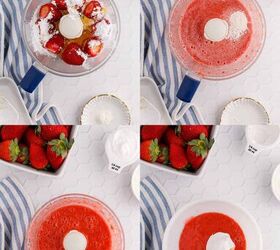 easy strawberry mousse, Easy Strawberry Mousse Recipe Being Made in a Food Processor