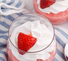 easy strawberry mousse, Easy Strawberry Mousse Recipe in a Glasses with Whipped Cream and Garnish