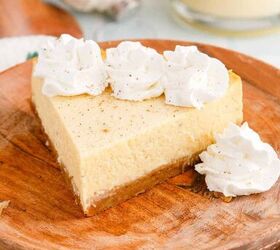 eggnog cheesecake recipe instant pot, Eggnog Cheesecake Slice With Whipped Cream