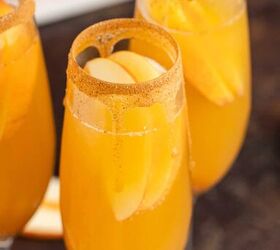 apple cider mimosa, Apple Cider Mimosas in Cinnamon Sugar Rimmed Champagne Flutes