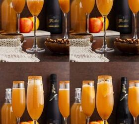 apple cider mimosa, Apple Cider Mimosa Being Made in a Champagne Flute