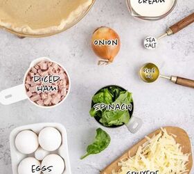 spinach ham quiche lorraine, Spinach Ham Quiche Lorraine Ingredients