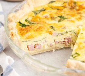 spinach ham quiche lorraine, Spinach Ham Quiche Lorraine Inside Filling