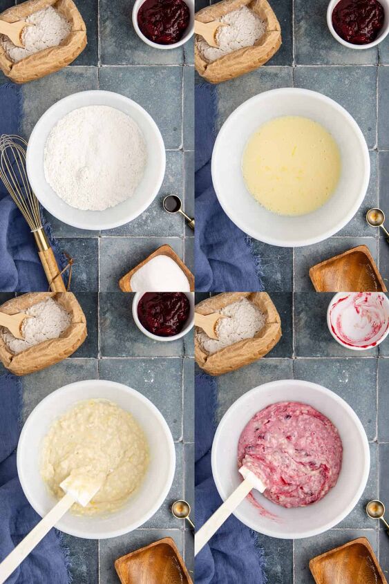 cranberry sauce muffins, Cranberry Sauce Muffins Batter Being Mixed in a Bowl