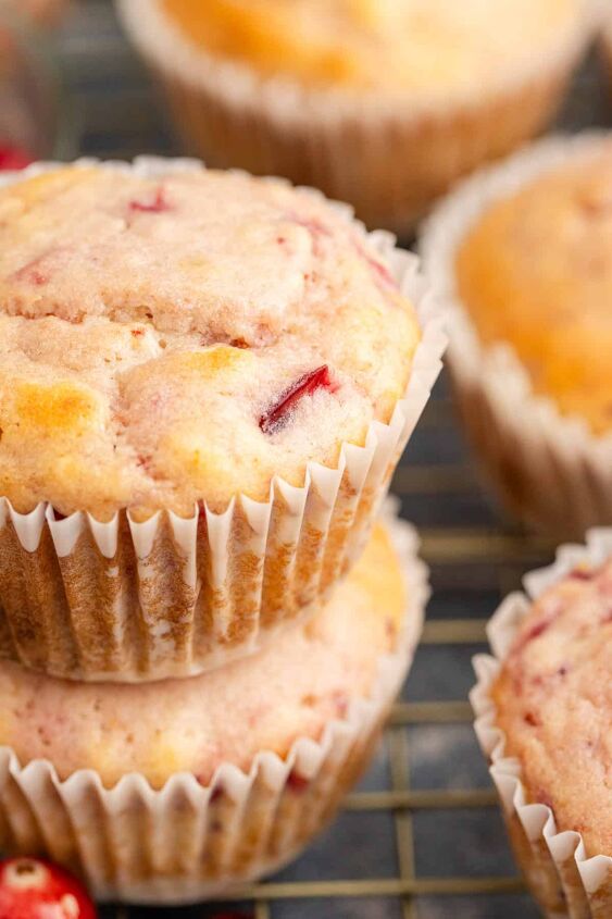 cranberry sauce muffins, Cranberry Sauce Muffins in Stacked