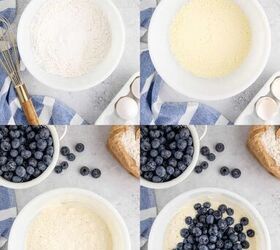 blueberry buttermilk pancakes, Blueberry Buttermilk Pancakes Being Made a Bowl