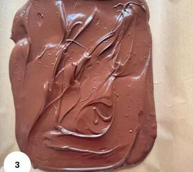 dark chocolate bark, The chocolate is spread out on a sheet pan